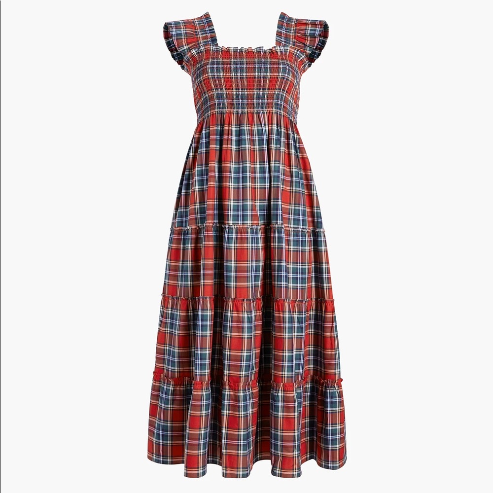 Hill House Home Ellie Nap Dress Red Tartan S NWT